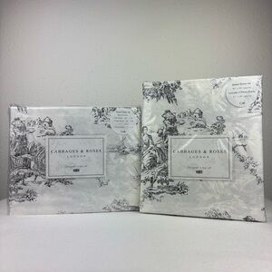 Cabbages & Roses QUEEN Country Toile Duvet Cover Set  and QUEEN Sheet Set COMBO
